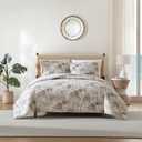 Tommy Bahama - Comforter Set, Super Soft Cotton Bedding with Matching Shams, Super Soft and Cozy Room Essentials, Oeko-Tex Certified (Beachway Blooms Beige, King)