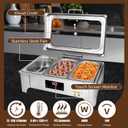 Electric Chafing Dishes Buffet Set: Stainless Steel Chaffing Server Chafer with Temperature Control (Third Size)