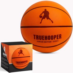 Silent Basketball  Indoor Basketball (PRO Version) - Grooved Foam Basketball for Quiet Dribbling and Indoor Training  Higher Bounce Noiseless Basketball - Non-Deforming Packaging (Size 3, Orange)