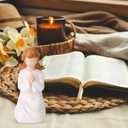 Praying Angel Figurines Statues, Baptism Confirmation First Communion Gifts for Teen Girls Women Christian Catholic Guardian,Sculpted Hand-Painted Figure (White)