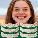 2 x Christmas Glitter Face Tattoo Gold Freckles Glow Up Makeup Patches, Glitter Makeup Accessories for Christmas Makeup Carnival Party, 6 Patterns