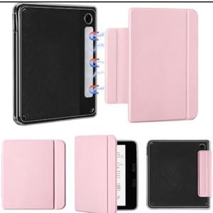 Vane Oak Magnetic Detachable Case for Kobo Libra 2 (2021), Slim PU Leather Case and Ultra Clear TPU Back Cover with Auto Wake/Sleep, Pink
