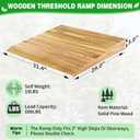 Wooden Threshold Ramp for Home Steps, 3" Rise Doorway Ramp with Non-Slip Grooves, Door Ramp for Wheelchair/Walker/Cart/Scooter, (31.4 W*3.0" H, Solid Wood, 600LBS Capacity)