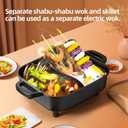 AORAN Smokeless Electric Hot Pot & Grill Combo, Large 9.5"x29" Non-Stick Design, 3 Adjustable Heat Levels, Easy to CleanIncludes Brushes, Tongs & Paper