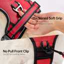 NESTROAD No Pull Dog Harness,Adjustable Oxford Dog Vest Harness with Leash,Reflective No-Choke Pet Harness with Easy Control Soft Handle for Small Medium Dogs(Medium,Red)