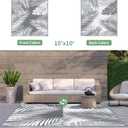 GENIMO Outdoor Rug 10' x 10' Waterproof for Patios Clearance, Reversible Outdoor Plastic Straw Camping Rug Carpet, Large Area Rugs Mats for RV, Camper, Deck, Balcony, Porch, Beach, Picnic, Grey&White