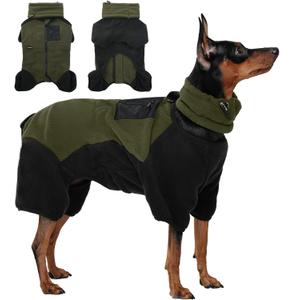 DENTRUN Dog Winter Coat - Polyester Jacket, Pajamas Turtleneck Sweater - Puppy Cold Weather Outfit - Thermal Bodysuit - Soft Jumpsuit, M