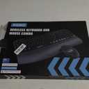 Wireless Keyboard and Mouse Combo, Wave Keys Full-Sized Ergonomic Keyboard with Cushioned Plam Rest, Phone Holder, Comfortable Natural Typing, 2.4G Cordless Set for Computer, Laptop, PC, Mac, Windows (Black)