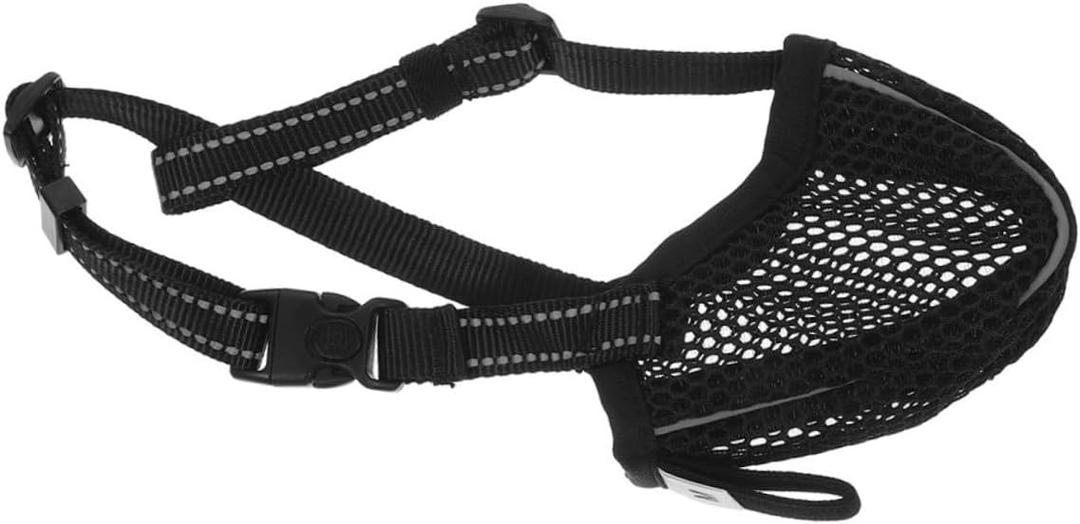 GANAZONO Dog Muzzle Soft Mesh Adjustable Breathable Mouth Cover for Dogs Biting and Scavenging Protection Suitable for Breeds Comfortable and Safe Design (15.50X8.00X0.20CM)