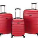 Rockland Melbourne Hardside 3 Piece Expandable Spinner Wheel Luggage Set, (20"/24"/28"), Red
