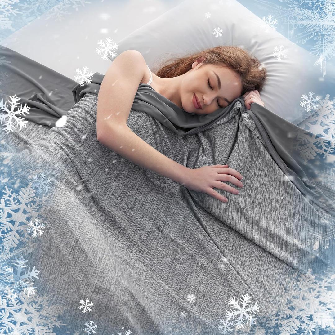 Bedsure Summer Cooling Blanket Twin XL Size for Hot Sleepers with Sports Mesh Design, Arc-Chill Q-Max 0.4 Lightweight Breathable Ice Cold Blanket for Night Sweats, 60 x 90 Inches, Mesh Grey (Twin XL (60" x 90"))
