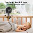 GUSGU Baby Stroller Fan with Clip, Rechargeable & Battery Operated Portable Fan with 16H Max Runtime, Hands Free 360 Adjustable Quiet Personal Fan for Travel, Car Seat, Crib, Trolley, Bedroom (Black)