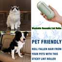 Reusable Lint Roller for Pet Hair, Washable Sticky Hair Remover with Strong Adhesion, Compact Travel Size Roller for Clothes, Sofa, Car, Carpet, Reusable & Eco-Friendly (Green)