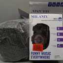 Milanix MX3 Portable Party Speaker = Strong Bass, Rechargable Battery, FM Radio , 1 Microphone