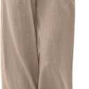 LILLUSORY Women's Linen Summer Palazzo Pants Flowy Wide Leg Beach Pants with Pockets, Large