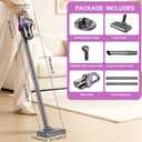 Cordless Vacuum Cleaner, Stick Vacuum Cordless Rechargeable with 15KPa Powerful Suction and 2 Power Levels, 6-in-1 Lightweight Removable Handheld Vac, for Hardwood Floor Carpet Pet Hair