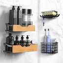 GYJZIFW Adhesive Shower Caddy Set of 4, Bathroom Shower Shelves with Soap Dish, Toothbrush Holder for Bathroom Organization