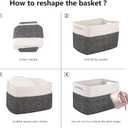 OIAHOMY 4 Pack Storage Baskets for Organizing, Basket for Shelves with Handle, Woven Baskets for Storage Toys, Towels, Books, Cotton Rope Basket 13" L x 9 " W x 7.8 " H, Black & White