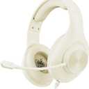 Gaming Headset for PS5 PS4 PC, Wired Headsets with 7.1 Surround Sound, H-7 Gaming Over Ear Headphones with Noise Cancelling Flexible Mic Memory Earmuffs, for PC/PS5/PS4/XboxSeries X/S/Switch (White) (Beige)