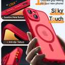 CANSHN Magnetic for iPhone 14 Plus Case, Upgraded [Full Camera Protection] [Compatible with MagSafe] [Translucent Matte] Shockproof Protective Phone Case for iPhone 14 Plus 6.7" - Red