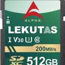 512GB SDXC UHS-I Memory Card - Up to 200MB/s Read Speed, C10, U3, V30, 4K UHD, Full-HD & 4K Video SD Card for Canon Nikon Sony Fujifilm DSLR Cameras or Mirrorless Cameras