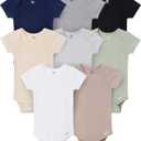 Gerber Baby Boys & Girls 8-Pack Short Sleeve Onesies Bodysuits