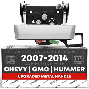 Tailgate Handle, Upgraded Metal - Compatible with 2007-2013 Chevrolet Avalanche, 07-2014 Silverado 1500, 2500 HD, 3500 HD; 07-14 GMC Sierra 1500, 2500, 3500; 09-10 Hummer - Chrome - 20928119, 2088035