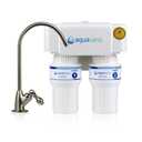 Aquasana Under Sink Water Filter | 2-Stage Filtration | Reduces up to 99.99% of PFAS, Lead, Chlorine, Cysts, & More | Under Counter Drinking Water Filter | Brushed Nickel Faucet | AQ-6200-BN