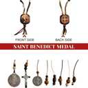 2PCS/Set Medalla De San Benito,Escapularios Wooden Beads Rosary St Benedict Medals for Door with Saint Benedict Cross Crucifix Catholic Gift Set for Car Hanging Charm Home Door Hanger Decor (2PCS Wood coffee)