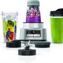 Ninja Foodi Blender | Personal Smoothie Maker, Mixer | Includes Hybrid Blades, (2) 24 oz. To-Go Cups with Lids, (1) 14 oz. Smoothie Bowl Maker with Storage Lid | Silver | 1200 Peak Watt | SS101