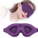 YIVIEW Sleep Mask for Side Sleeper, Complete Light Blocking 3D Sleeping Eye Mask, Soft Breathable Eye Cover for Women Men, Relaxing Zero Pressure Night Blindfold (Purple)