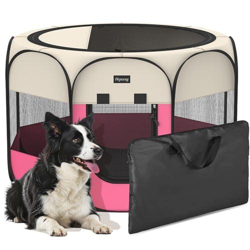 Portable Pet Puppy Dog Cat Playpen, 8-Panel Indoor/Outdoor Puppy Pen with Shade Cover & Travel Bag - Waterproof Dog Cat Tent