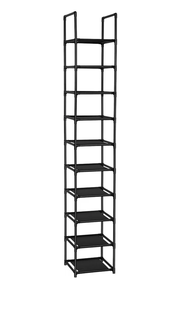 FIDUCIAL HOME 10 Tiers Shoe Rack Space Saving Vertical Single Pairs Sturdy Shoe Shelf Storage Organizer
