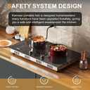 Karinear Electric Cooktop 2 Burner, 110V Electri Stove Top, 2000W Knob Control & Sensor Touch Electric Hot Plate for Countertop or Built-in Install, Timer, Safety Lock, 9 Power Level, 24 Inch
