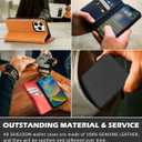 SHIELDON Case for iPhone 13 Pro 6.1", Genuine Leather Wallet Folio Case RFID Blocking Card Holder Kickstand Shock Absorbing Protection Cover Compatible with iPhone 13 Pro 5G - Navy Blue