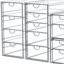 caktraie Makeup Organizer Storage With 9 Drawers, 2 Pcs Desktop Office Supplies, Desk Organizers, Clear Accessories, Dustproof Storage Drawer and for Make Up, Jewelry, Pen, Stationary