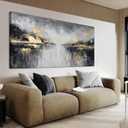 YISXINOAG Canvas Wall Art Modern Abstract Art Wall Decor Black and Gold Wall Decor Canvas Prints Modern Home Decorations Gold Abstract Art on Bathroom, Dining Room Ready to Hang Size 20"X40"