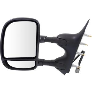 PartsFlow Towing Power Mirror Dual Arm Telescoping Left For 2009-2016 Ford E-350 Super Duty/E-450 Super Duty/E-150/E-250/Econoline Van FO1320329