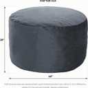 Bean Bag Chair 4Ft, Memory Foam Filled, Removable Velvet Cover, Giant Bean Bag Chairs for Adults and Teens, Round Sofa Chair for Living Room, Bedroom and Gaming Room, Grey