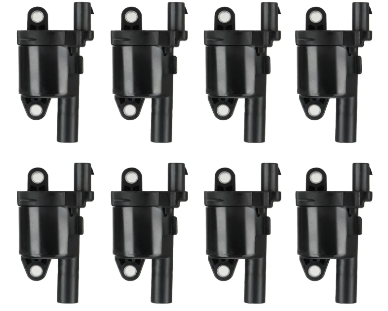 Round Ignition Coil Pack for Cadillac Escalade, for Chevy Avalanche Suburban 1500 2500 HD, Silverado 1500 Express Camaro, for GMC Sierra 1500 Yukon Envoy Savana 2500, Replaces UF414 D514A, 8 PCS