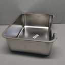 Low Entry Litter Box for Senior or Disabled & Injured Cats, Stainless Steel High Sided Enclosed Easy Step in Entry-Metal Kitty Litter Box for Kittens, Odor Control (17.7"x13.8"x5.9")