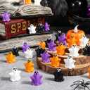 Suzile 100 Pcs Halloween Mini Resin Ghost Cute Miniature Small Ghost Figurines Colorful Halloween Spooky Decorations Garden Decor Micro Statue for Party Favors Gifts (Vivid,Multicolor)
