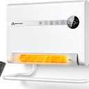 Wall Heater, Space Heater for Bedroom, 1500W PTC Fast Heating Electric Heaters for Indoor Use, 30 Oscillation, Adjustable Thermostat, 24H Timer, Remote Control, Desk or Wall Mounted Heater for Office