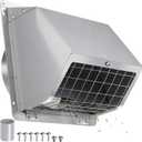 Dryer Vent Cover Outside 6 Inch Wall Vent, 304 Stainless Steel Exhaust Vent Cover, External Extractor Wall Vent Cap with Mesh & Cushioned Flap, Exterior Vent Hood Outlet Air Vent for Range Hood Duct HVAC