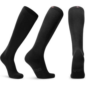 DANISH ENDURANCE 14-18 mmHg Organic Cotton Compression Socks  Graduated Support & Travel Support, Unisex, 1-3 Pack (Large, Black)