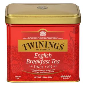 Twinings English Breakfast Loose Tea Tin, 7.05 Ounce Tin (Pack of 1), Smooth, Flavourful, Robust Black Tea Leaves, Caffeinated, Enjoy Hot or Iced