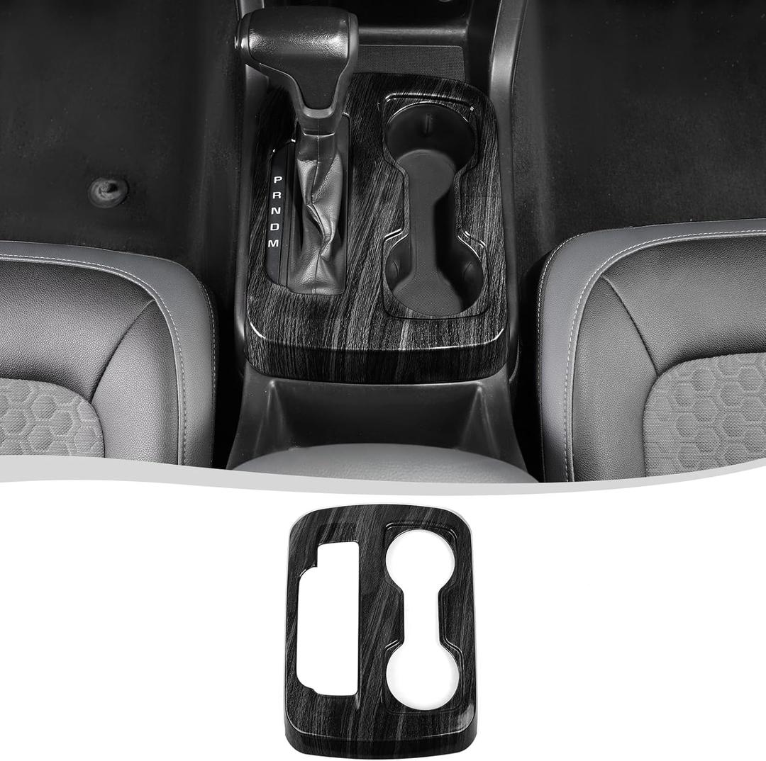 Voodonala for Colorado Center Console Gear Shift Control Panel Cover Trim Compatible with Chevrolet Colorado/GMC-Canyon 2014-2022, Black Wood Grain
