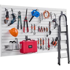 VEVOR Slat Wall Paneling, 1 x 4 ft, PVC Garage Slatwall with Accessories, White Slat Wall Easy-to-Install Adjustable Slatwall Panel with Coupling Structure & DIY Cutting, Fits for Storage & Display