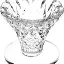 Okuna Outpost Set of 12 Glass Candlestick Holders- Small Taper Candle Holders for Wedding, Table Centerpieces, Home and Party Dcor (2.4 x 2.4 x 2.3 inches) - Candle Holder Table Decor