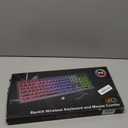 Wireless Keyboard and Mouse Combo, RGB Backlit, Rechargeable & Light Up Letters, Full-Size, Soft Typing, Sleep Mode, 2.4GHz Quiet Keyboard Set for Mac, Windows, Laptop, PC, Trueque KM42Pro (Black)